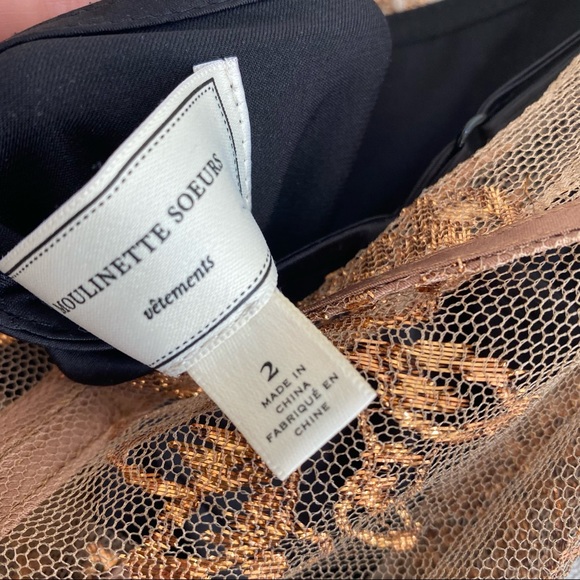 Anthropologie Moulinette Soeurs Honeyed Lace Dress Bronze  - Women's 2 - Picture 14 of 14